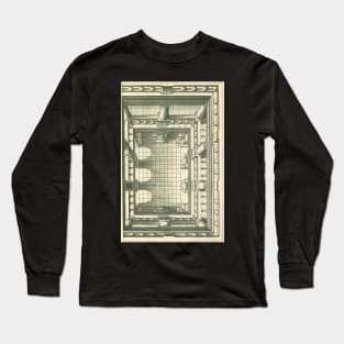 Vintage Architecture, Atrium Courtyard Perspective by Henricus Hondius Long Sleeve T-Shirt